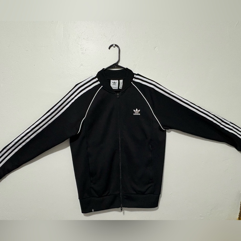 Adidas Black Jacket with White Logo